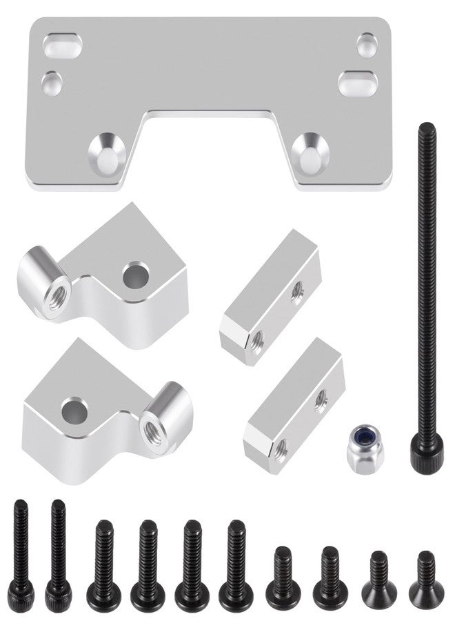 MORFUM Aluminum Alloy Axle Servo Base Stand Compatible with 1/10 RC Crawler Axial SCX10 II 90046 AR44 Axle Upgrade Replacement Part (Silver) - Image 1